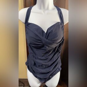 Navy blue one piece swimsuit